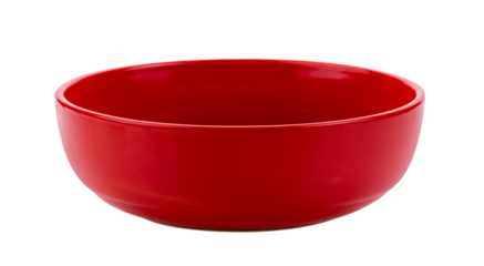 red ceramic bowl isolated on transparent png