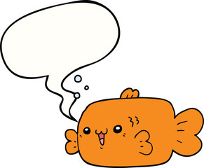 cartoon fish with speech bubble