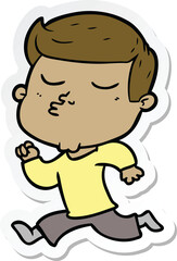 Obraz premium sticker of a cartoon model guy pouting