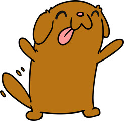 cartoon illustration kawaii of a cute dog