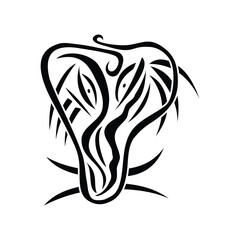 Tribal snake head tattoo. Tattoo art. Vector illustration.