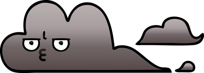 gradient shaded cartoon of a storm cloud