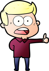 Obraz premium cartoon shocked man