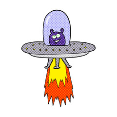 freehand drawn cartoon space alien