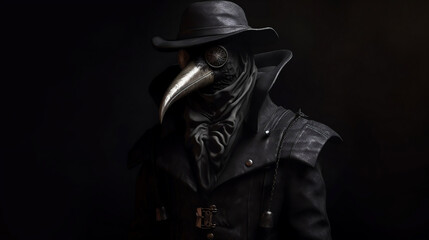 Fototapeta premium Plague Doctor, digital ai art.