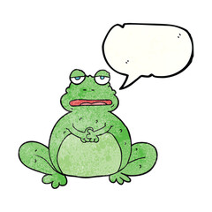 freehand speech bubble textured cartoon frog