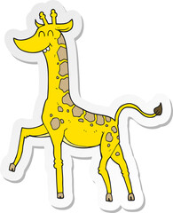 sticker of a cartoon giraffe