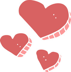 flat color style cartoon love hearts