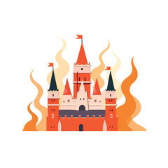 Kremlin on fire vector isolated