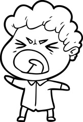 Fototapeta premium cartoon furious man