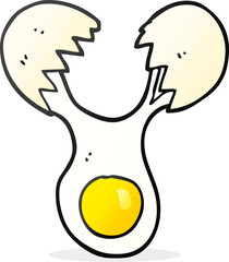 freehand drawn cartoon cracked egg