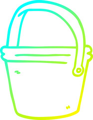 Fototapeta premium cold gradient line drawing of a cartoon bucket