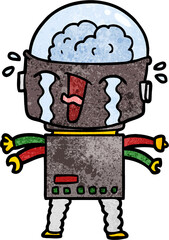 cartoon crying robot