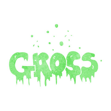 freehand retro cartoon word gross