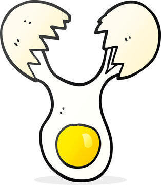 freehand drawn cartoon cracked egg