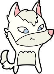 friendly cartoon wolf