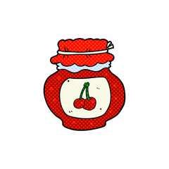 freehand drawn cartoon cherry jam