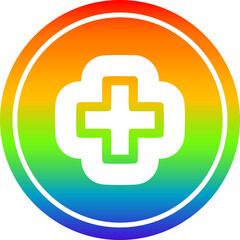 Fototapeta premium addition with rainbow gradient finish circular icon with rainbow gradient finish