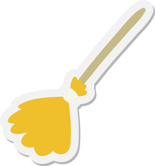 traditional broom stick sticker