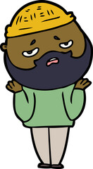 cartoon worried man with beard