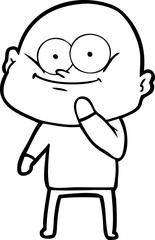 cartoon bald man staring