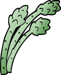 cartoon doodle asparagus plant