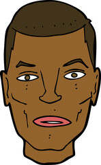 cartoon serious male face