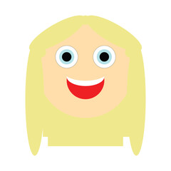 Isolated happy woman's face on a white background. Vector illustration design
