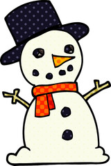 cartoon doodle traditional snowman