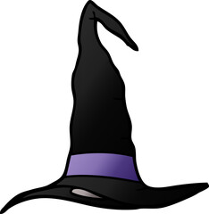cartoon doodle witch hat