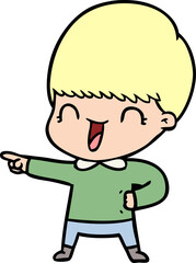 happy cartoon boy