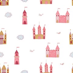 cute baby patterns with castles, 