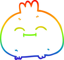 rainbow gradient line drawing of a cartoon happy root vegetable