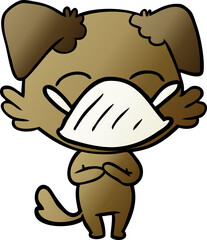 cartoon dog with medical mask