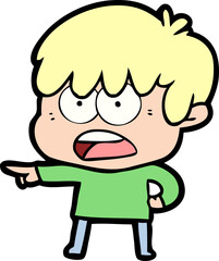 worried cartoon boy