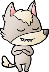 friendly cartoon wolf