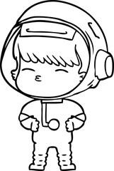 Obraz premium cartoon curious astronaut