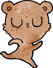 peaceful cartoon bear running