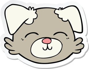 sticker of a cartoon dog face