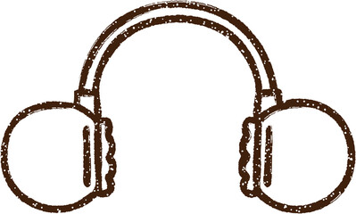 Headphones Charcoal Drawing