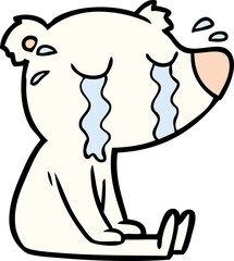 cartoon crying sitting polar bear