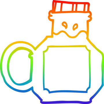 recommend clip art: rainbow gradient line drawing of a cartoon honey