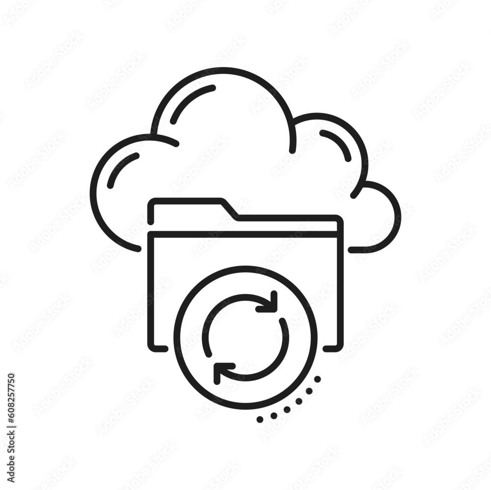 Poster database, network server and cloud storage icon. data storage and backup center, server service thin