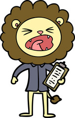 cartoon lion salesman