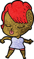cartoon pretty hipster girl