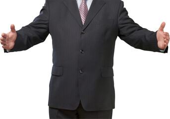 A businessman holding glass Banner