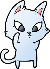 Obraz na płótnie Canvas confused cartoon cat