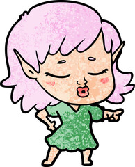 pretty cartoon elf girl