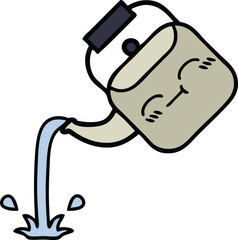 cute cartoon of a pouring kettle