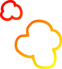 warm gradient line drawing of a cartoon poof of smoke